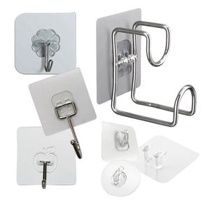 Ganchos de PVC Transparentes de Acero Inoxidable, Fuertes, Autoadhesivos e Impermeables para Colgar Llaves, Ropa, en la Cocina, Baño, Puerta o Pared - Product Image 1