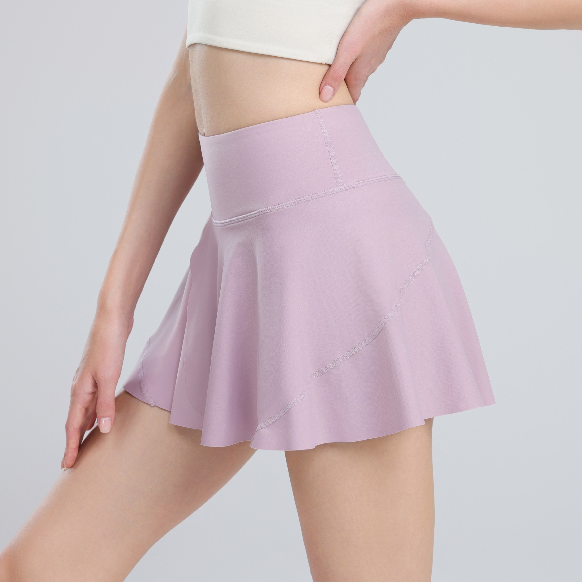 Women's 2024 Summer Sports Skort High Waist Slimming Yoga Tennis Dress Anti-Exposure Pleated Skirt for Running for Adults