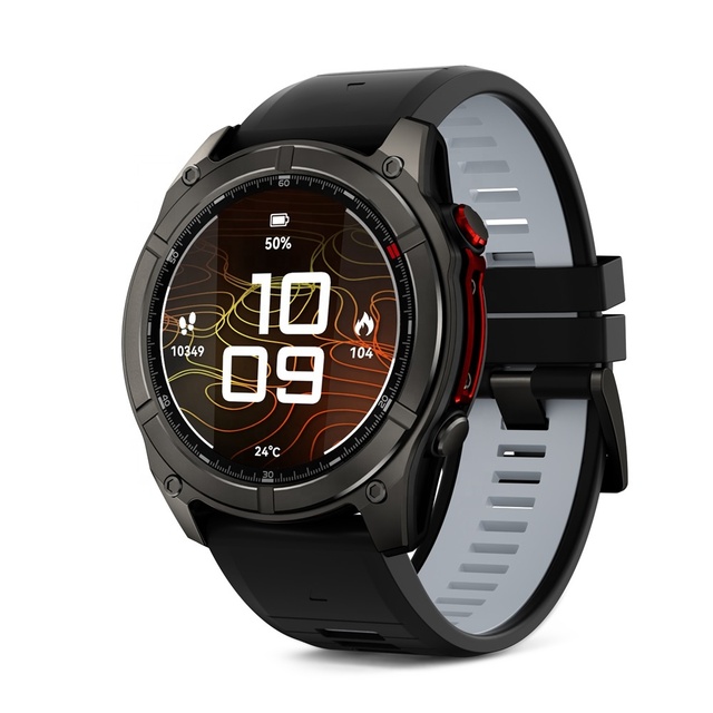 F8 Pro Outdoor Smartwatch with Compass Barometer Altitude Flashlight 5ATM Waterproof for Hiking Camping