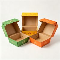 Boîte à poulet personnalisée en flexographie pour emporter, emballage pour la restauration rapide, emballage jetable pour frites, boîte en papier pour hamburger et poulet