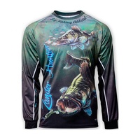 Chemises de pêche amusantes à col rond OEM, sublimation, nouvelle chemise de pêche au bar pour hommes