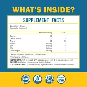 Cápsulas de <span class=keywords><strong>Aceite</strong></span> de Pescado Omega-3 de Marca Privada |   Fórmula Personalizada de 6000mg con DHA y EPA para el Apoyo Diario al Bienestar - Product Image 2