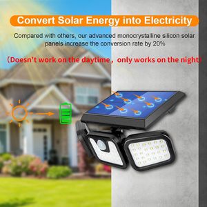 Luces Solares de Exterior al por Mayor con Control Remoto, 3 Cabezales, Sensor de Movimiento, Impermeables IP65, Gran Angular de 270°, con Modos de Iluminación - Product Image 4