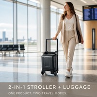Poussette légère pour bébé, chariot compact en alliage d'aluminium, 15 kg, bagage cabine pour avion