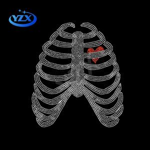 Оптовая продажа заводская цена DMC Качество Кристалл Горячая фиксация скелет горный хрусталь мотив железа на рубашке дизайн стильные рубашки передачи тепла - Product Image 6