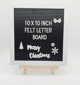 Bacheca in feltro da 10 "x 10", lavagna intercambiabile con cornice in legno per decorazioni da parete e da tavolo
