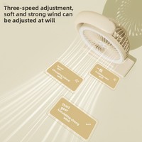 Lampe de Nuit LED avec Ventilateur Portable USB Rechargeable à 3 Vitesses pour Bureau et Maison