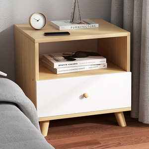 Mesita de Noche Moderna de 1, 2 o 3 Cajones, Ecológica y Duradera, Fabricada con Tablero de Fibra de Melamina, Mesa Auxiliar Contemporánea para Sala de Estar o Apartamento - Product Image 1