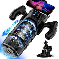 Handfreies Automatisches Männliches Masturbationsgerät mit Griffdesign, Stoß- und Rotationsfunktion sowie Handyhalterung