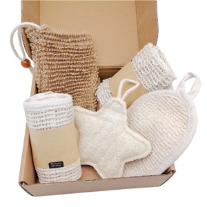 Gant de toilette exfoliant écologique en chanvre et coton naturel pour le corps - Product Image 1