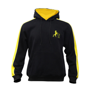 Sweatshirts à capuche personnalisés, avec logo brodé, vente en gros de sweatshirts à capuche sport en coton noirs - Product Image 1