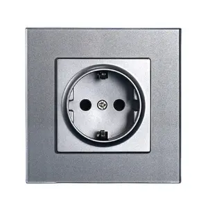 Glass Panel German Wall Switch Socket European Standard 16A Plug And Socket Electric Light Wall Switch And Socket