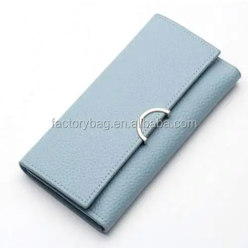Free Sample Hot Sale Women Card Holder Solid Color Pu Leather Casual Zipper Long Wallet 2020