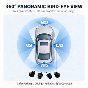 Ensemble de caméras de vision panoramique pour voiture ZYKD 360°, étanche IP67, 1080P analogique AHD, avec WiFi 4G et stockage DVR, panoramique 720° - Product Image 3