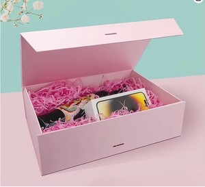 Caja de Regalo Magnética Plegable Rosa de Lujo con Logotipo Personalizado, Empaque Rígido Plegable con Cinta para Pelucas, Extensiones de Cabello y Regalos - Product Image 2