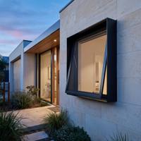 Fenêtre à auvent en aluminium imitation bois pour véranda, fenêtre à ouverture par le haut sur mesure avec moustiquaire intégrée