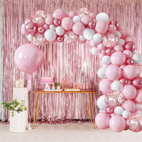 Kit d'arche de guirlande de ballons à motif carré moderne fait main LANJO pour mariage, anniversaire, Saint-Valentin, festival, fête, confettis