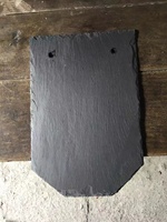 Bardeau de toiture en ardoise naturelle perforé, noir anthracite, à face fendue, pour toitures de villas, résidentielles et commerciales