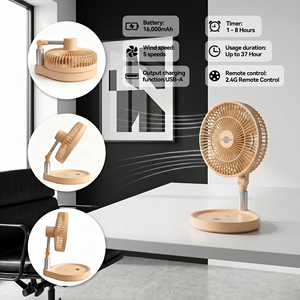 Ventilador <span class=keywords><strong>de</strong></span> Camping Eléctrico Recargable y Plegable con Control Remoto, Luces LED y Motor sin Escobillas - Ideal para Uso en Exteriores y Hoteles - Product Image 5
