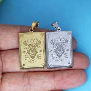 Qiandis nuovi accessori per ciondoli in acciaio inox per segni zodiacali Taurus - Product Image 1