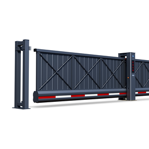 Porte coulissante suspendue en métal industrielle personnalisée sans roues, résistante au vent, haute sécurité pour usine et parc industriel - Product Image 3