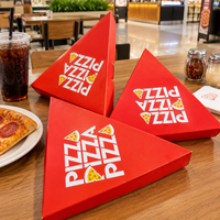 Boîtes à pizza triangulaires avec logo, boîte à repas, boîte à emporter, restauration rapide, taille personnalisée, boîte à emporter pour hamburgers, boîte en papier
