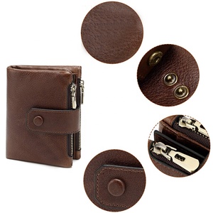 <strong>Personalised</strong> Multiple RFID Protected Genuine Leather Boys <strong>Mens</strong> <strong>Wallet</strong> with Zipper Coin Pocket Money Bag - Product Image 4