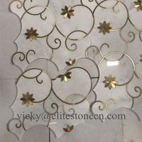 Mosaïque de pierre d'élite, designs de marbre à jet d'eau en laiton mélangé les plus populaires