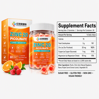 Fabrication sur mesure de suppléments en gommes de zinc picolinate pour le soutien immunitaire, marque privée OEM ODM, emballage personnalisé