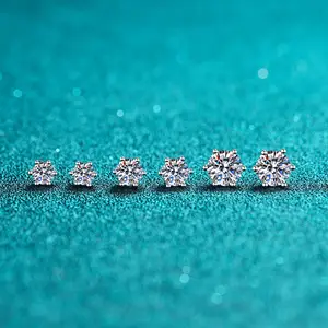 Mewah Pria Moissanite Stud Earrings Berlian Perhiasan Anting Pengantin 925 Sterling Silver 2023 Pernikahan Baru untuk Wanita XP