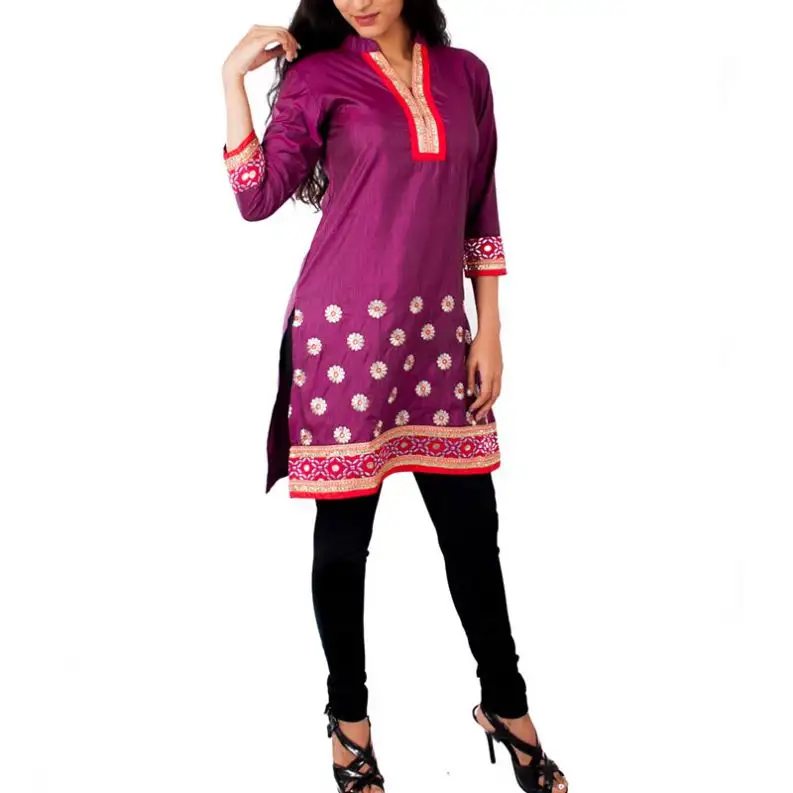 Fashion Lace Modern Designer Block Print Muslim Clothing Sari Indian With Islamic Cotton Ladies Kurti
