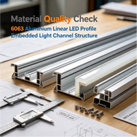 Profilé LED linéaire encastré en aluminium 6063, canal lumineux intégré fiable pour les entrepreneurs en construction