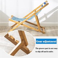 Chaise longue de jardin en bambou pliable moderne avec dossier réglable pour la piscine, la plage et le terrasse