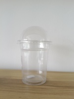 Gobelets à parfait en plastique transparent recyclables de 12 oz avec insert et couvercles en dôme sans trou, 50 ensembles, sans fuite, pour le petit-déjeuner et les collations