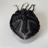 EMEDA Nouveaux stocks Dread Lock Perruque afro toupet pour homme noir Système de remplacement de cheveux Lace Front BIO Base