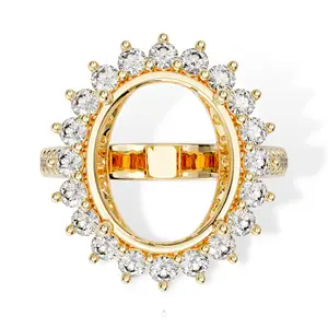 Hot Sales Personal isierte 9 Karat 14 Karat Gold Oval Diamond Ring Semi Mounts Verlobung sring für Frauen