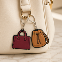 Individuell Bedruckter PVC-Schlüsselanhänger in Handtaschenform für Boutiquen Großhandel Werbegeschenk für Freundin