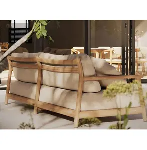 Deep Sitting Style Villa Garden Leisure Luxurylounge Wood Furniture Modern Outdoor Teak Sofa Set