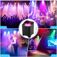 Kit de 4 Focos LED de Batería para DJ, RGBWAUV, con Soporte, para Escenarios, Discotecas, Decoración, con Estuche de Transporte, IP65, DMX512, PVC