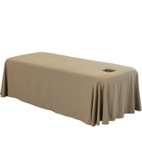Housse de table de massage et de lit de soin du visage marron, légère et douce, 190x80x60cm, couverture intégrale