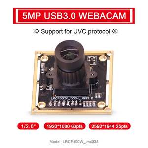 5MP imx 335 38mm USB3.0 2.4mm120度マシンビジョン歪みのないAndroidUSB PCBAカメラモジュール - Product Image 3