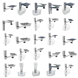 Support mural de haute qualité, support mural réglable, support mural en alliage d'aluminium, bras articulé, plaque fixe avec panier - Product Image 3