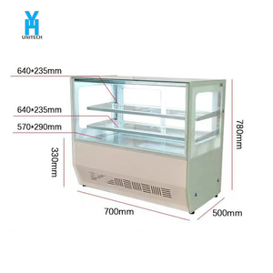 Vitrine Réfrigérée de Comptoir pour Pâtisseries et Boulangeries 0,7 m avec Éclairage LED, Compresseur de Refroidissement, Plateau en Acier et 3 Étagères - Product Image 2