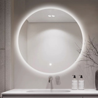 Rond chaud maquillage salle de bain intelligente LED miroir vanité lumière LED espace minimaliste argent personnalisé