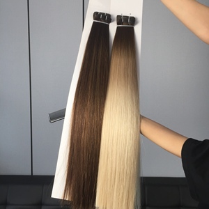 Wholesale Top Quality Machine Weft hair extensions Double Drawn Premium 100% <b>RussIan</b> Human Hair Machine Weft Hair Extensions - Product Image 1