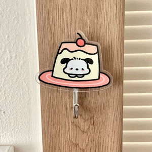 Cute Cartoon Acrylic <b>Hook</b> Round <b>Adhesive</b> For Doorway Dorm Bathroom No Drilling Required Small Gift - Product Image 2