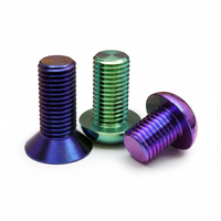 Vis à tête plate en titane M5 x 10, finition anodisée, clé Allen de 15 mm pour réglage arrière de vélo, pièces usinées CNC personnalisées colorées