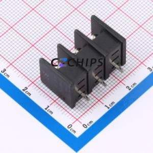 MX25S-7.62-03P-BK01-Cu-S-A Barrier Terminal Block Through hole,P=7.62mm Connector Two Sides 7.62mm 1x3P Straight Pin - Product Image 2