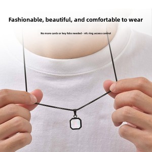 Collar Inteligente NFC con Colgante de <span class=keywords><strong>Gema</strong></span> en Oro de 18K, Moda Femenina, Control Táctil para Teléfono Móvil, Reproducción de Música y Video, Empaque Personalizado - Product Image 4