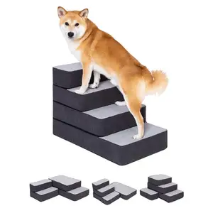 热卖4步狗楼梯小狗DIY宠物楼梯防滑折叠狗台阶